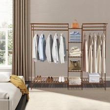 Appendiabiti attaccapanni 160x40x140 cm con 9 ripiani 2 aste appendiabiti