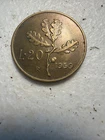 Photo of a 1959 Italy 20 Lire (1956-2001) from an eBay sale