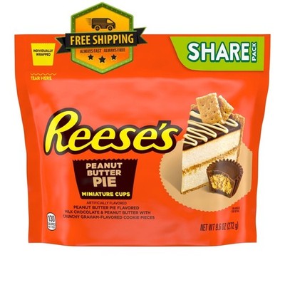 Reese s Miniatures Peanut Butter Pie Cups Milk Chocolate Candy 9.6oz