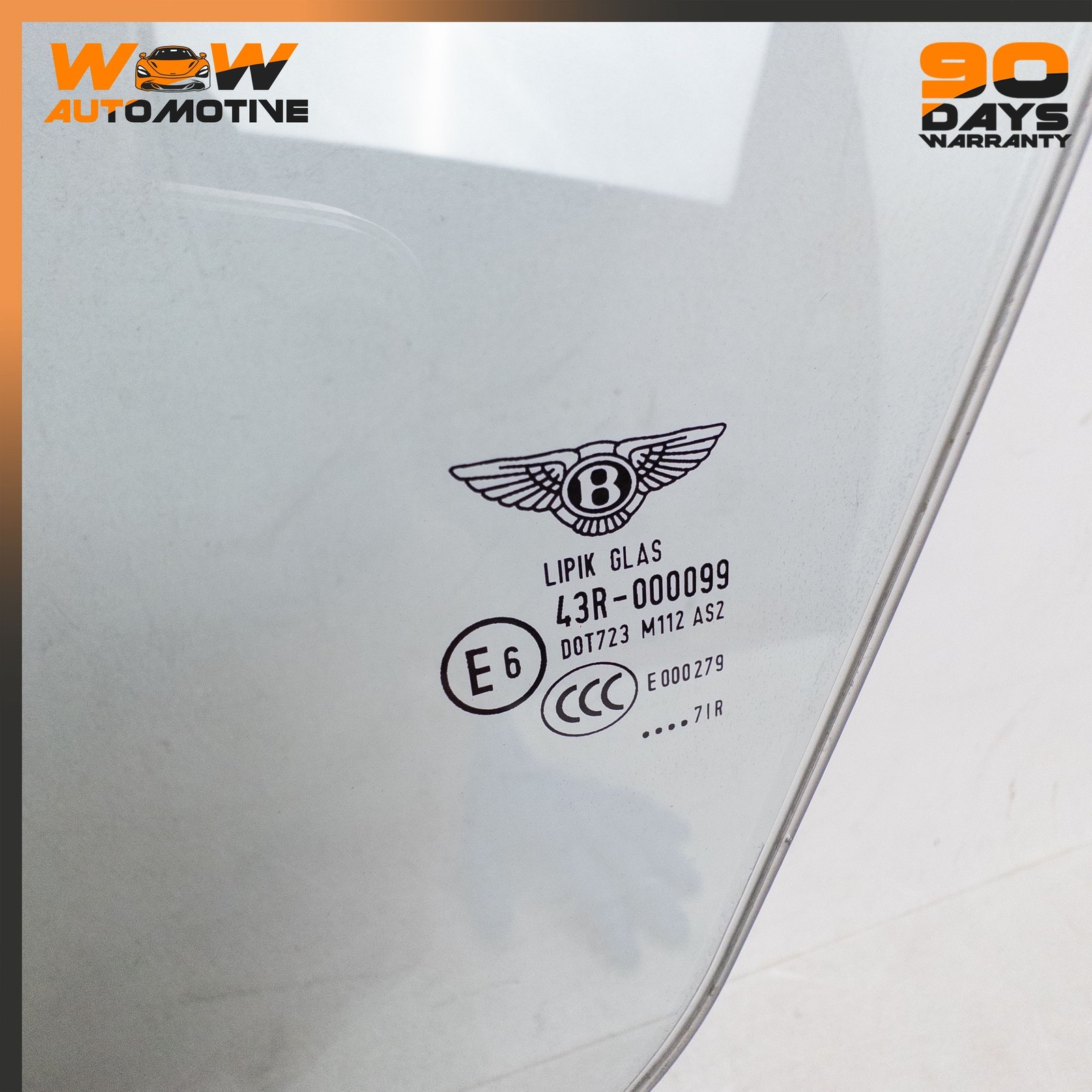 07-18 BENTLEY CONTINENTAL GTC FRONT LEFT DRIVER SIDE DOOR WINDOW GLASS OEM