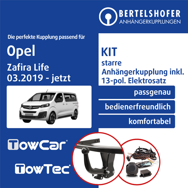 für Opel Zafira Life Typ K0 03.2019-Jetzt AHK Starr +13Pol Spezifisch E-Satz-image