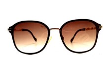 Jessica Simpson Brown Gold Oval Oversized Sunglasses UVB Lens J5573 BRGLD