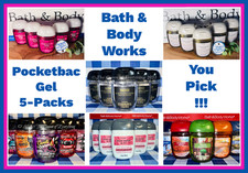 Bath Body Works   1 oz Pocketbac Gel Hand Sanitizer   Lot of 5 FIVE   N-S