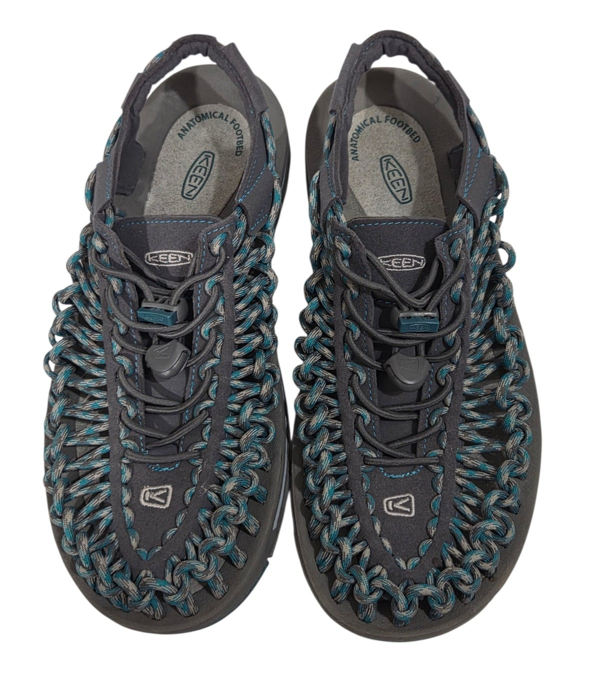 Keen Uneek sandali acqua intrecciati scarpe in corda elastica da donna taglia 8 grigio acqua
