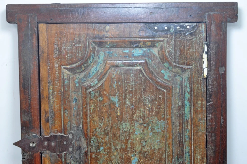 Painel de janela antigo de madeira para decoração de parede com moldura original antigo feito à mão - Imagem 4 de 4