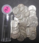 1964 P&D Washington quarters roll of 40, 90% silver circulated, $10 face (02