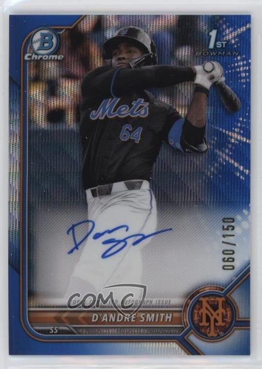 2022 Bowman Draft Chrome Pick Blue Wave Refractor 60/150 D'Andre Smith Auto 0p1q