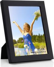 6X8 Inch Picture Frame Made of 100 Solid Wood High Definition Plexiglass Black