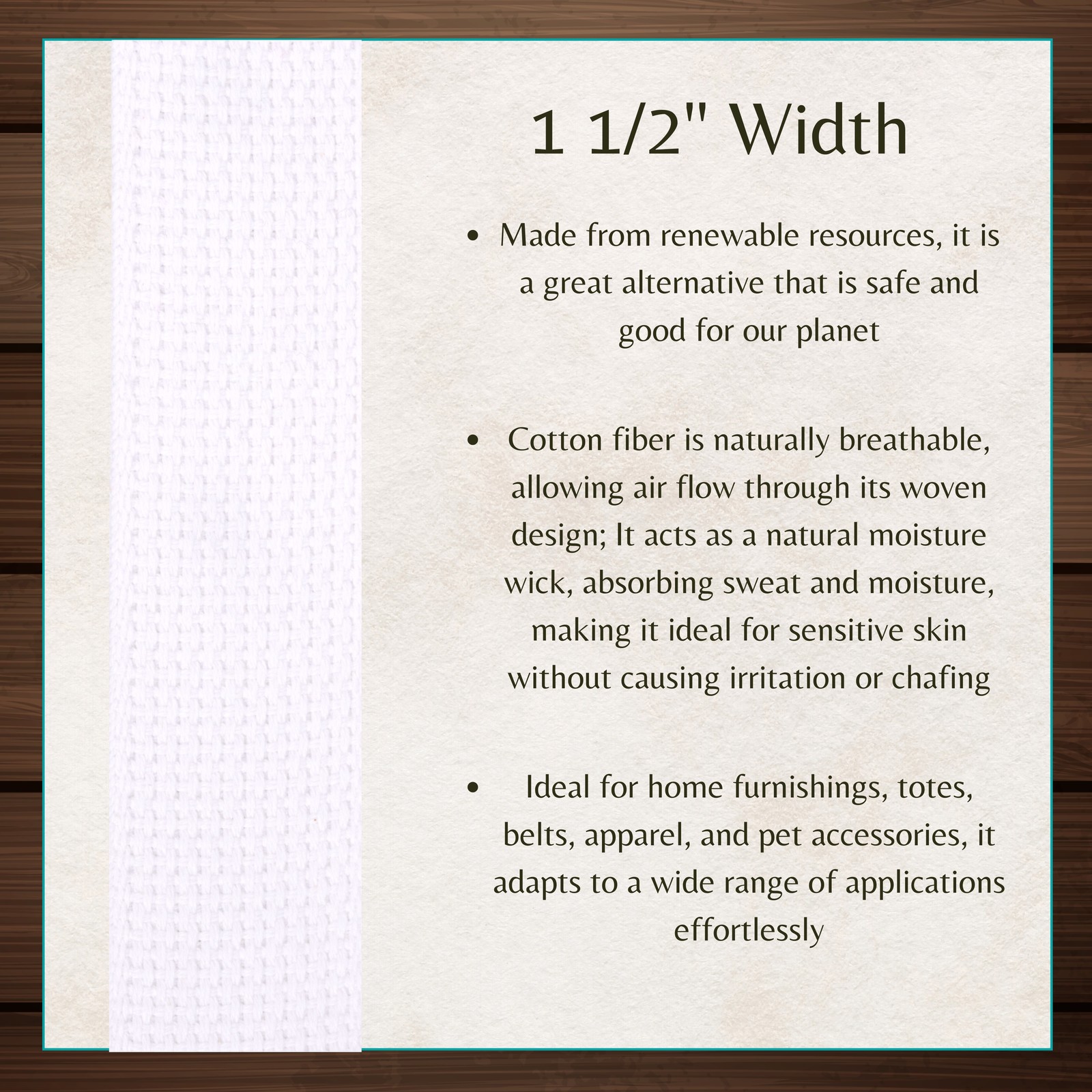 Country Brook Design® 1 1/2in White Heavy Cotton Webbing - 7 Vibrant Colors 25Yd thumbnail 4