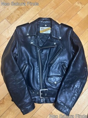 Schott 618 Double Riders Jacke Schwarz Echtleder Herren Größe 36