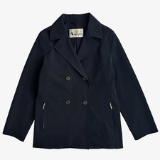 AQUASCUTUM LONDON Vintage Dark Navy Tailored Double Breasted Zip Pocket Jacket