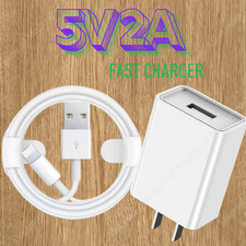 Fast Charger For iPhone 6 7 8 XR Xs 11 12 13 14 USB A Wall Charger Adapter Cable