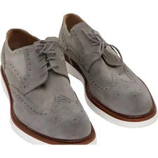 Johnston & Murphy Jameson Short Wingtip Oxford Taupe Suede Men's US 11M