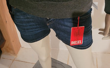Diesel Damen Jeans-Shorts Denim Skinny dunkel...