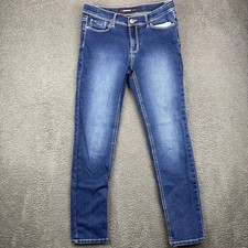 Jordache Skinny Jeans Kids Size 16 Regular Blue Denim White Stitching