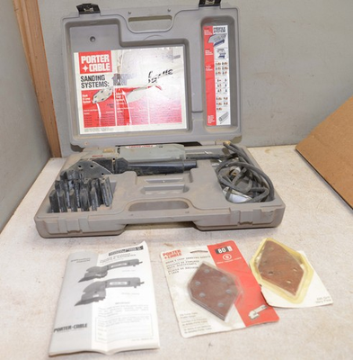 #ad Porter Cable profile sander model 444 case amp; extras home renovation tool $59.99