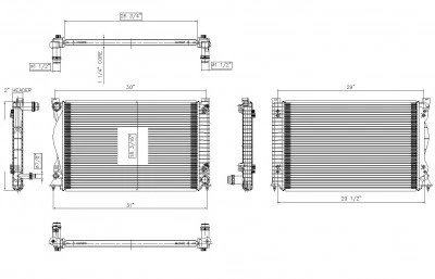 Radiador para 05-12 Audi A6 3.0/3.2L V6 automático linha única 4F0 121 251 AF - Imagem 2 de 4