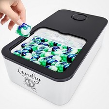 Laundry Pod Container W/ Slide Lid 15 x 8.7 x 4.5 In Holds 11 Pounds OR 120-150