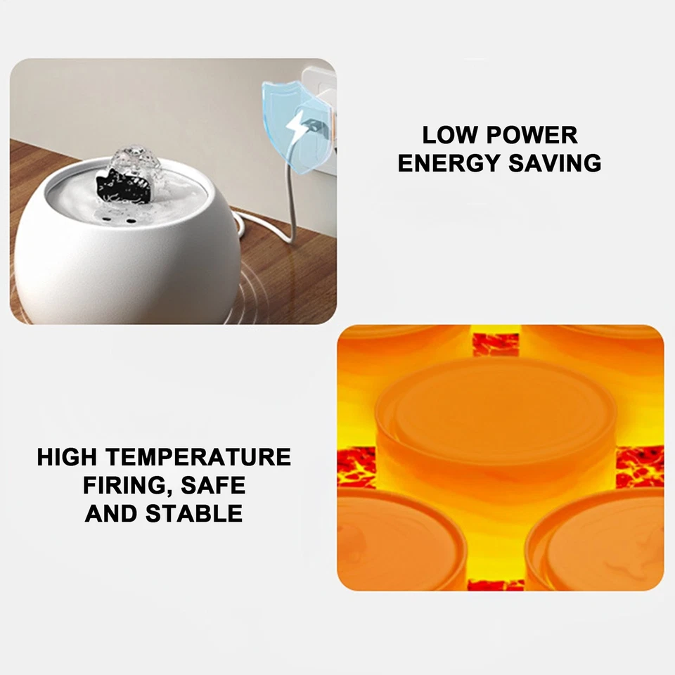 Fuente de Agua Cerámica Gato 1L Cerámica Gato Fuente Automática Recargable Foto 2 de 4