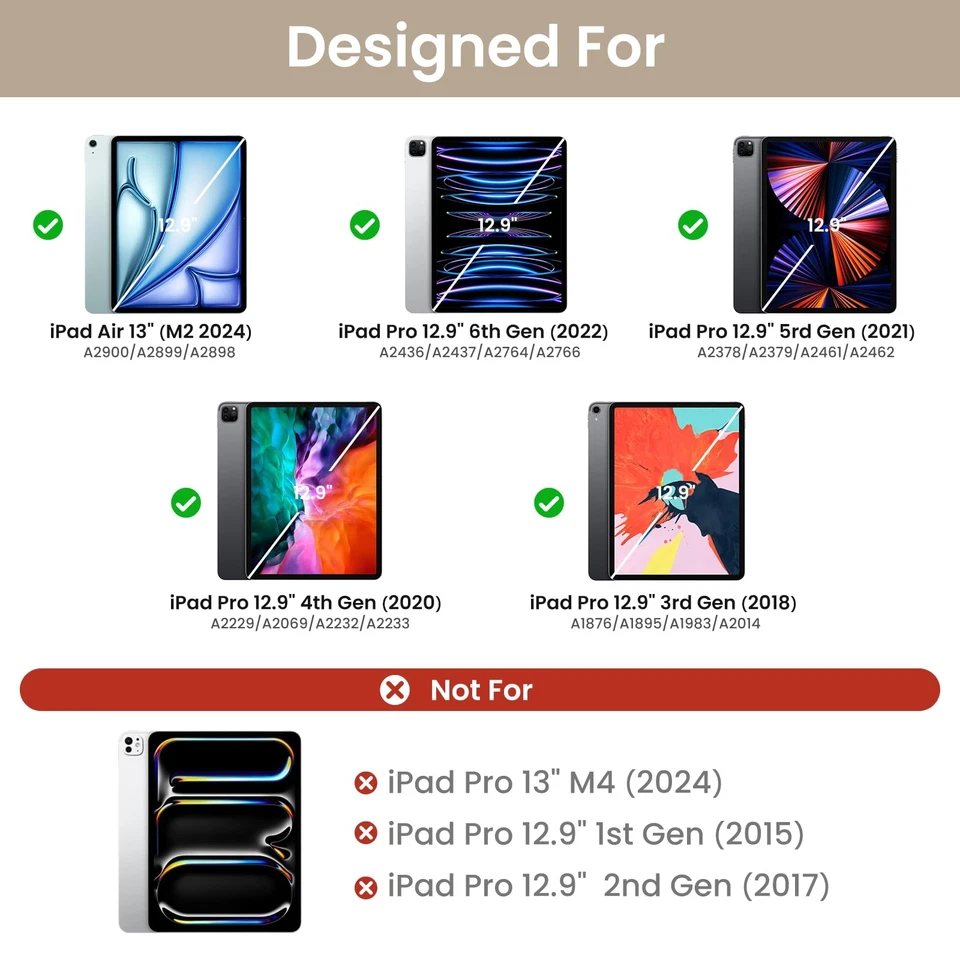 Keyboard Case for iPad Air 13-inch (M2) 2024 & iPad Pro 12.9-inch 6th Generat... - Image 2 of 4