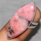 Marquise Peruvian Pink Opal 925 Silver Plated Ring US 7 Spiritual Gift Trendy GW