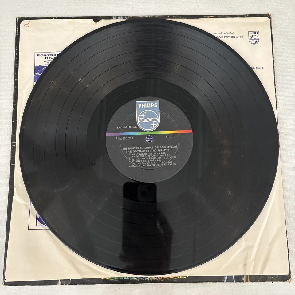 Gotham String Quartet The Immortal Songs Of Bob Dylan 1966 MONO Philips VG/VG - Image 3 of 4
