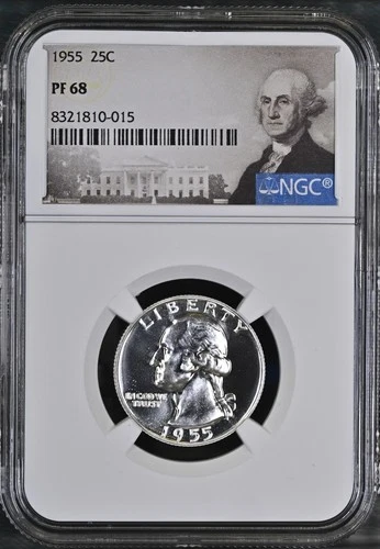 1955 25C Proof Washington Quarter NGC PF 68 Special Washington Label