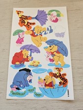 Vtg Sandylion Stickers Disney Rainy Day Pooh Bear Friends Eeyore Piglet Blustery