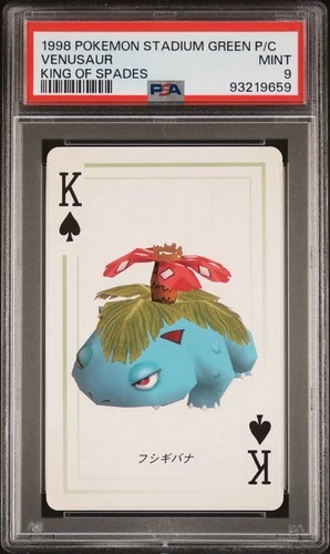 1998 Pokemon Stadium Green Venusaur King of Spades Playing Card PSA 9 MINT