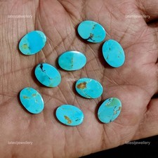 Natural Oval Blue mohave turquoise Gemstone Loose Handcrafted Cabochon Arizona