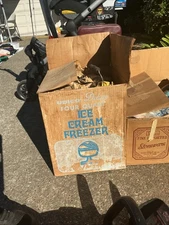 TESTED Vintage J.E Porter Sears Electric Ice Cream Maker Freezer Wood Bucket