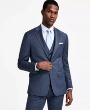  480 Calvin Klein Men's Blue Slim Fit Stretch Wool Sport Coat 46 R ymr1026