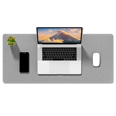 Minimalist Felt Desk Mat XL Mouse Pad 31.5x11.8 Inch Keyboard Light Gray