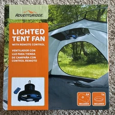 Adventuridge Lighted Tent Fan With Remote Control 