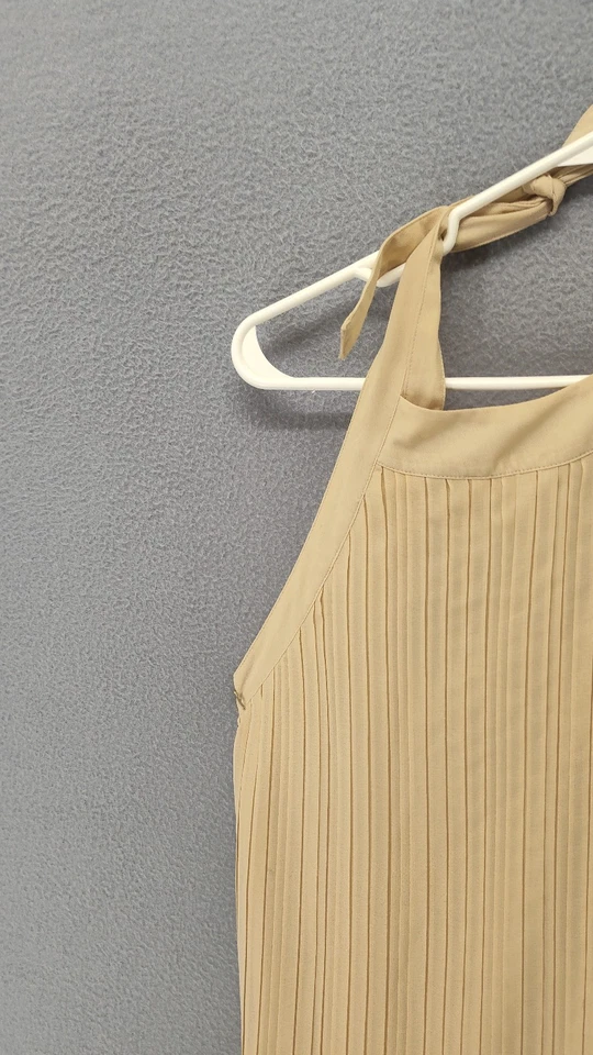 Johnny Martin 女式连衣裙 1 棕褐色吊带领荷叶边下摆夏季露背迷你 — 第 2/4 张图片