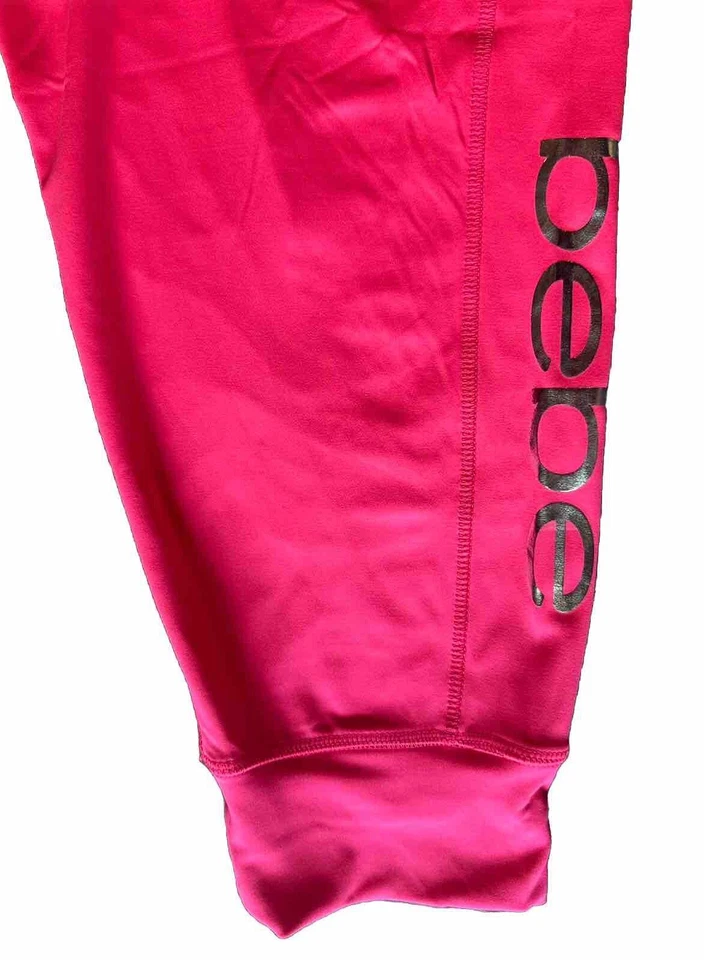 New Women’s BEBE SPORT Jogger Pants 3X Pink with Triple Logo Stylish Athletic - Image 4 of 4