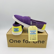 NWT TOMS Classics Purple Two-tone Freetown Flats Shoes Youth 3 Womens 5