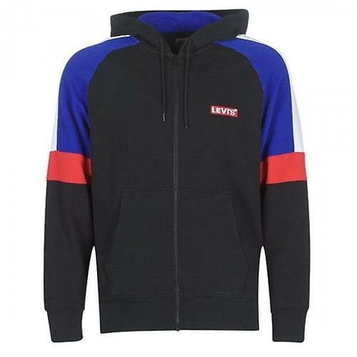Levi's Men's Jacket Hoodie Black Red 