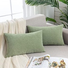 Lumbar Support Pillow covers Decorative Rectangle 12x20 Inch2 pack Sage Green