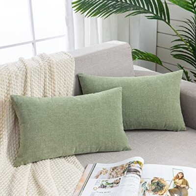 Lumbar Support Pillow covers Decorative Rectangle 12x20 Inch2 pack