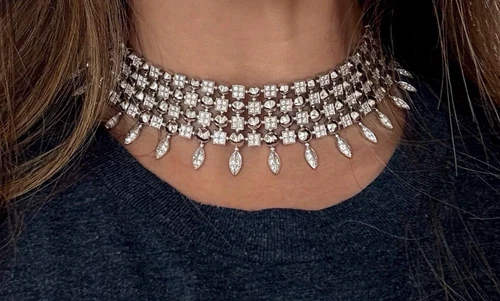 Vintage Bvlgari 18k White Gold Diamond Lucea Choker Necklace 11.08ct MINT