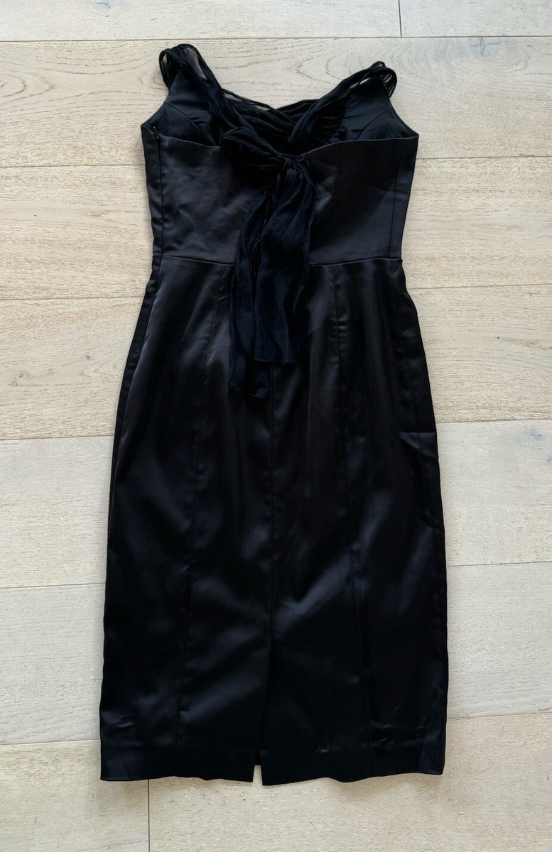 Vintage Betsey Johnson Black Label Dress Back Tie Bow Size 8