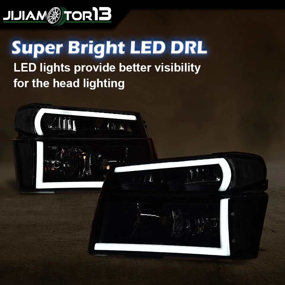 Lámparas de tubo LED ahumadas aptas para Chevy Colorado GMC Canyon 2004-2012 4 piezas Foto 4 de 4