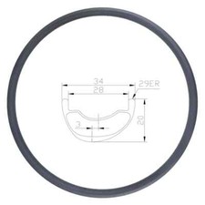 Cerchio carbonio asimmetrico mtb all mountain bike 29 pollici clincher tubeless 20*34 mm