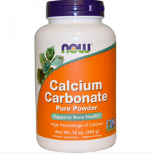 Calcium Carbonate Powder, 340g - Now Foods