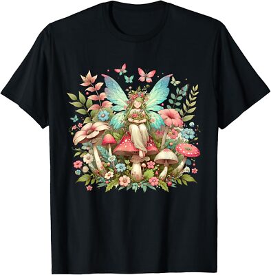Enchanted Forest Fairy Fantasy Mystical Butterfly & Floral T-Shirt