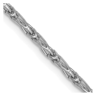 14K Weißgold 1,6 mm Diamantschliff langes Glied Franco Kette Halskette 18'' für Mama