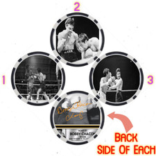 BOBBY CHACON - BOXING HALL OF FAME - SET OF 3 POKER CHIPS - *SIGNED/AUTO*