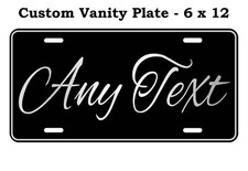 Any Text Blk/Silver Metal License Plate For Auto Car Bike ATV Keychain Fridge et