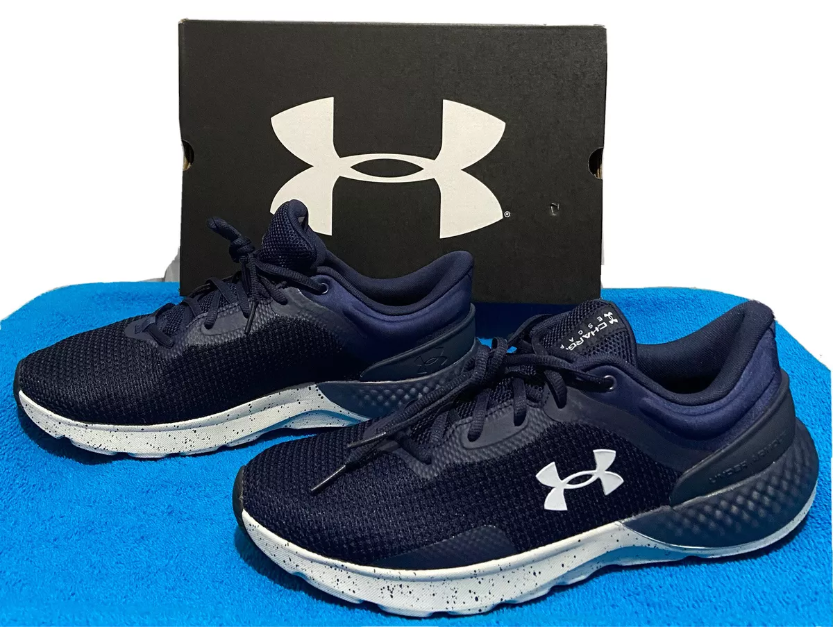 Under Armour Mens Navy Blue Halo Gray Charged Escape 4 Running Shoes Size  12 NWB